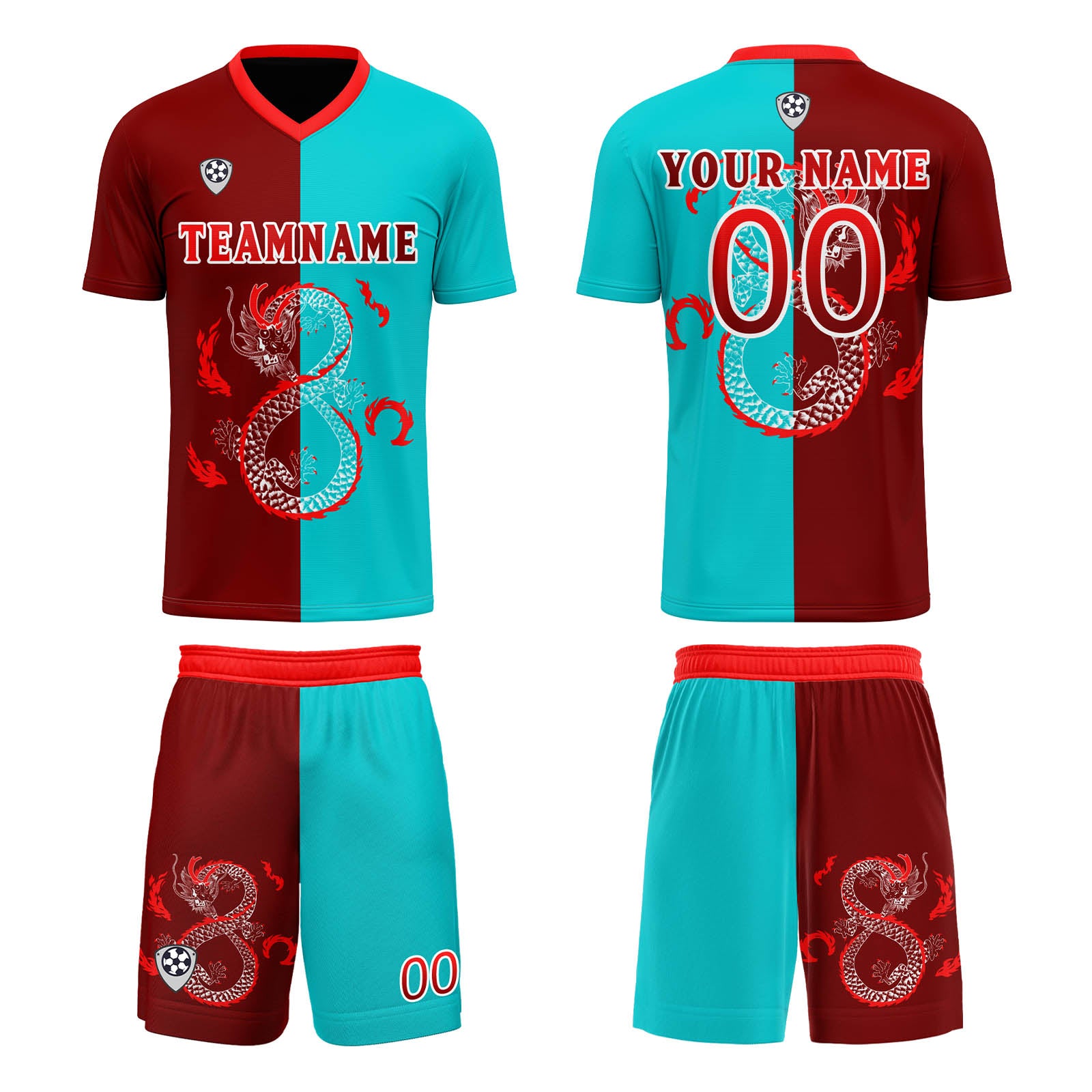 Custom Red Blue Soccer Jerseys for Men Women Personalized Soccer Uniforms for Adult and Kid enthsush