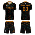 Custom Black Orange Jerseys for Men Women Personalized Soccer Uniforms for Adult and Kid enthsush