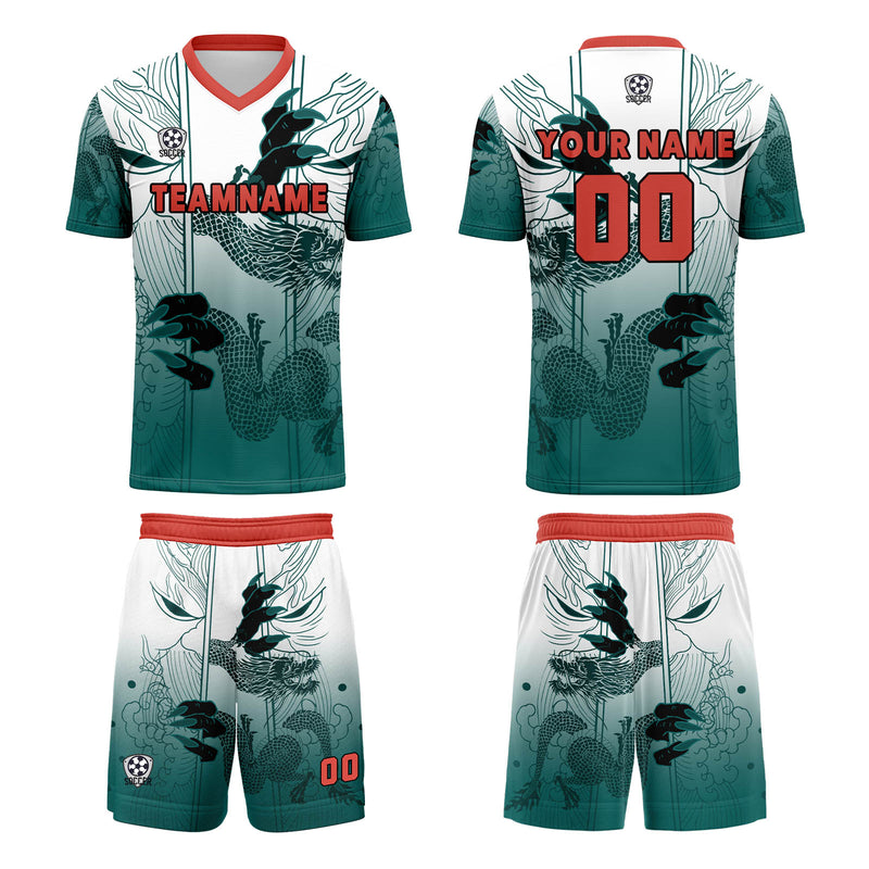 Custom White Light Green Jerseys for Men Women Personalized Soccer Uniforms for Adult and Kid