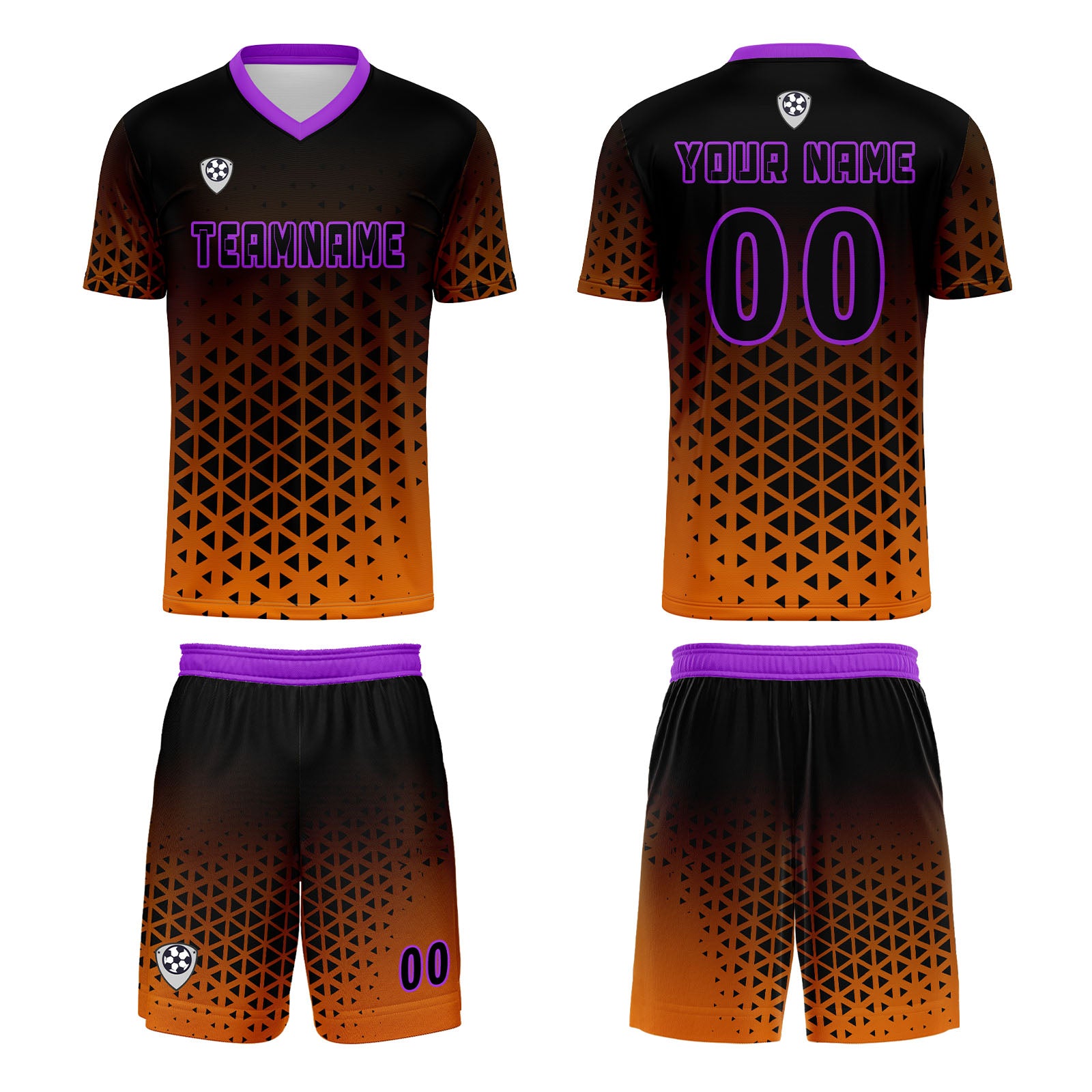 Custom Orange Purple Jerseys for Men Women Personalized Soccer Uniforms for Adult and Kid enthsush