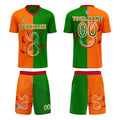 Custom Orange Green Soccer Jerseys for Men Women Personalized Soccer Uniforms for Adult and Kid enthsush