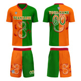 Custom Orange Green Soccer Jerseys for Men Women Personalized Soccer Uniforms for Adult and Kid