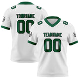 Custom White Green Football Jersey Personalized Football Shirts for Men Women  Printed Team Name Number Logo