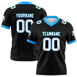 Custom Black Sky Blue Football Jersey Personalized Football Shirts for Men Women  Printed Team Name Number Logo