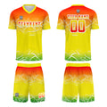 Custom Yellow Orange Jerseys for Men Women Personalized Soccer Uniforms for Adult and Kid enthsush