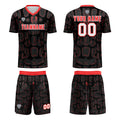 Custom Black Red Jerseys for Men Women Personalized Soccer Uniforms for Adult and Kid enthsush