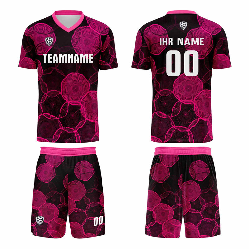 Custom  Black Powder Jerseys for Men Women Personalized Soccer Uniforms for Adult and Kid