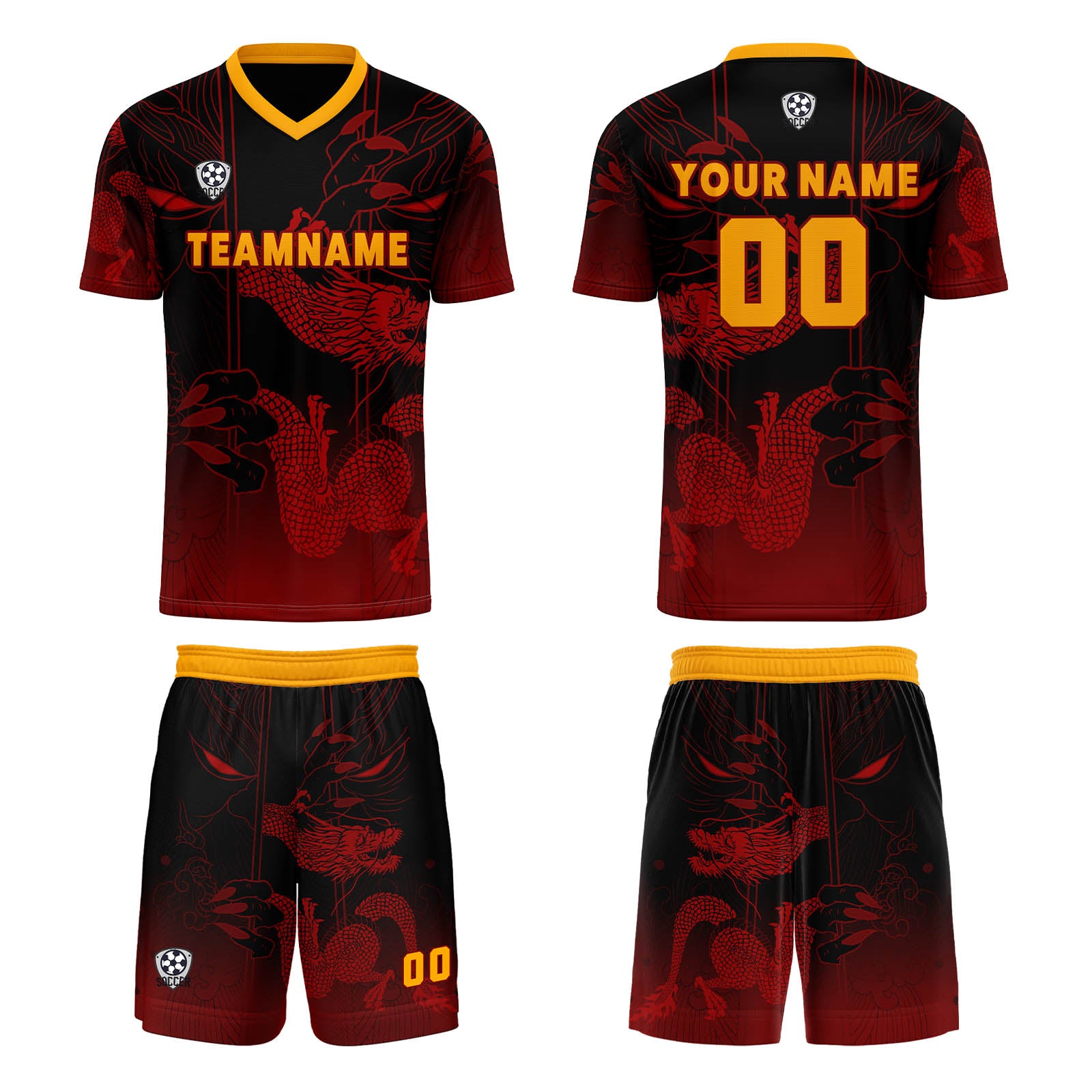 Custom Red Orange Jerseys for Men Women Personalized Soccer Uniforms for Adult and Kid enthsush