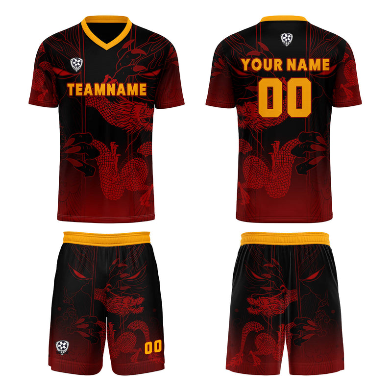 Custom Red Orange Jerseys for Men Women Personalized Soccer Uniforms for Adult and Kid