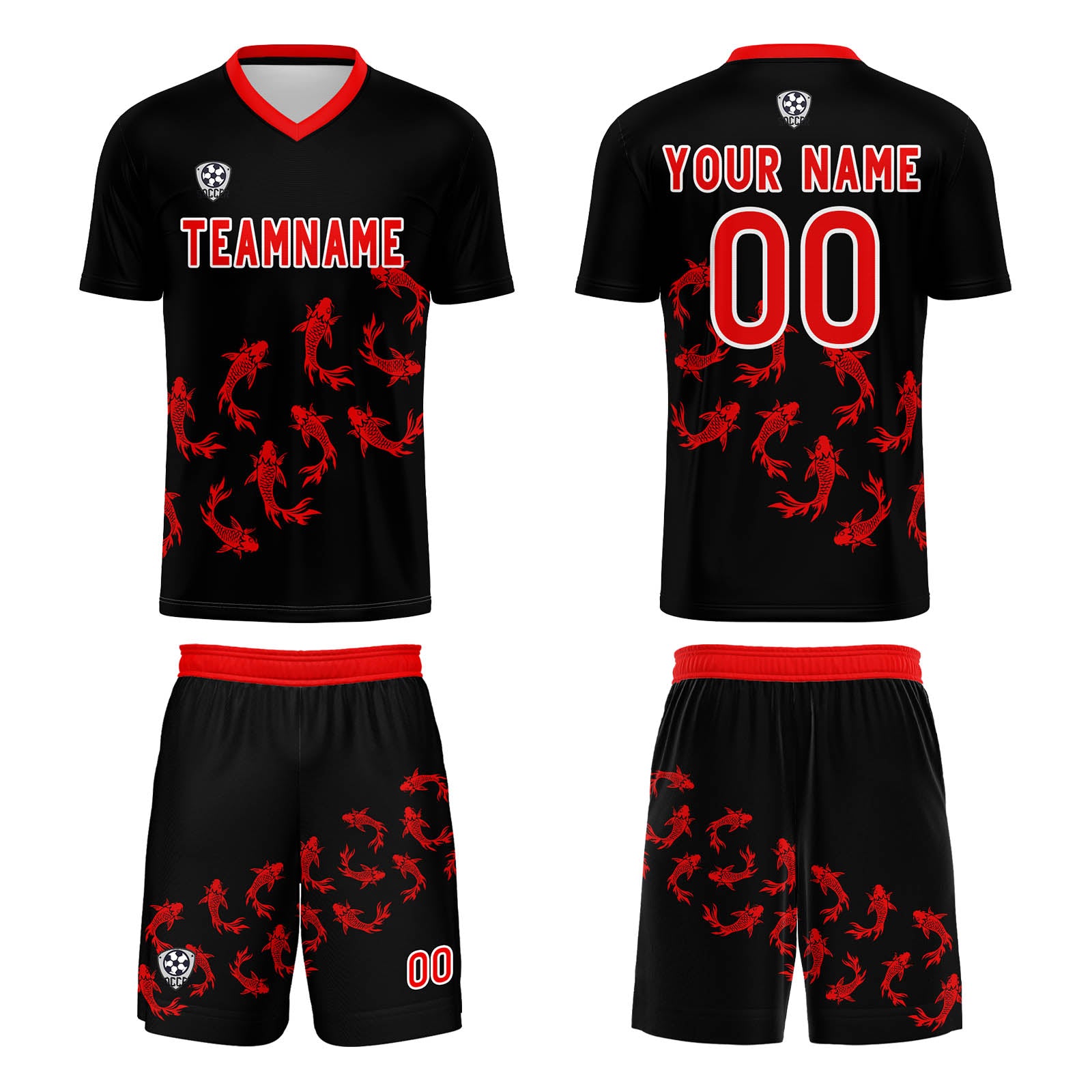 Custom Red Jerseys for Men Women Personalized Soccer Uniforms for Adult and Kid enthsush