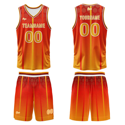 Custom Orange Basketball Jersey Uniform Suit Printed Your Logo Name Number enthsush