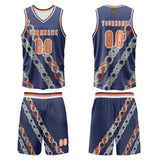 Custom Blue Orange Basketball Jersey Uniform Suit Printed Your Logo Name Number