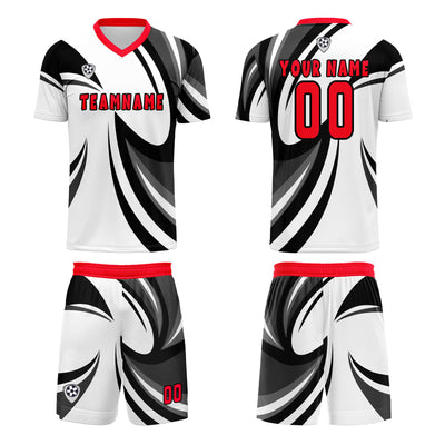 Custom White Black Jerseys for Men Women Personalized Soccer Uniforms for Adult and Kid enthsush