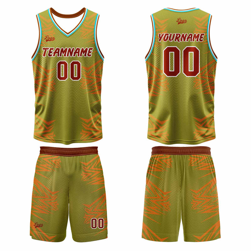 Custom Army Green Basketball Jersey Uniform Suit Printed Your Logo Name Number