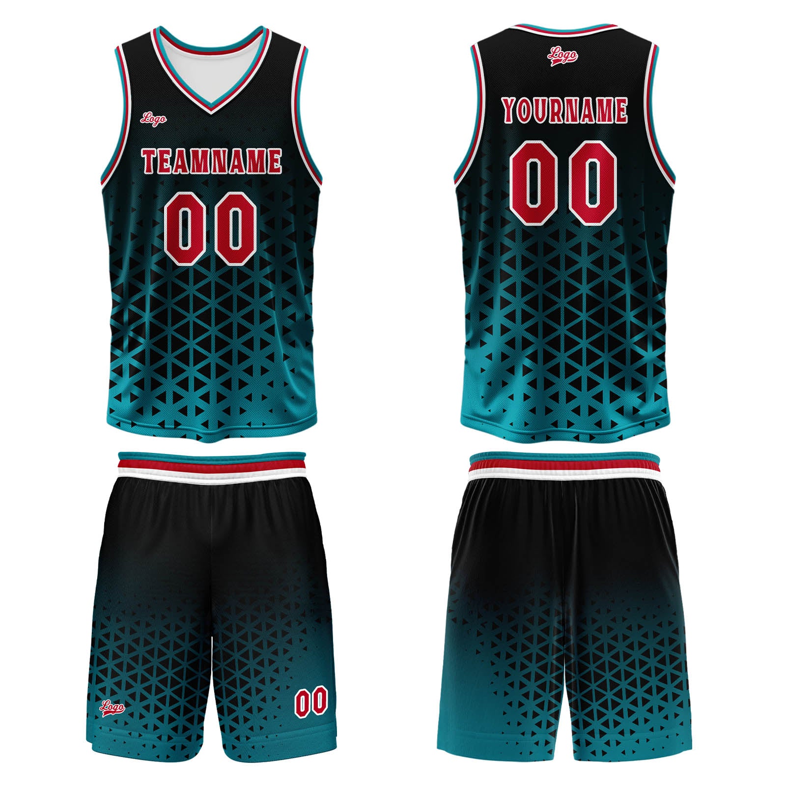 Custom Green Red Basketball Jersey Uniform Suit Printed Your Logo Name Number enthsush