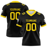 Custom Black Yellow Football Jersey Personalized Football Shirts for Men Women  Printed Team Name Number Logo