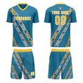 Custom Blue Yellow Soccer Jerseys for Men Women Personalized Soccer Uniforms for Adult and Kid enthsush