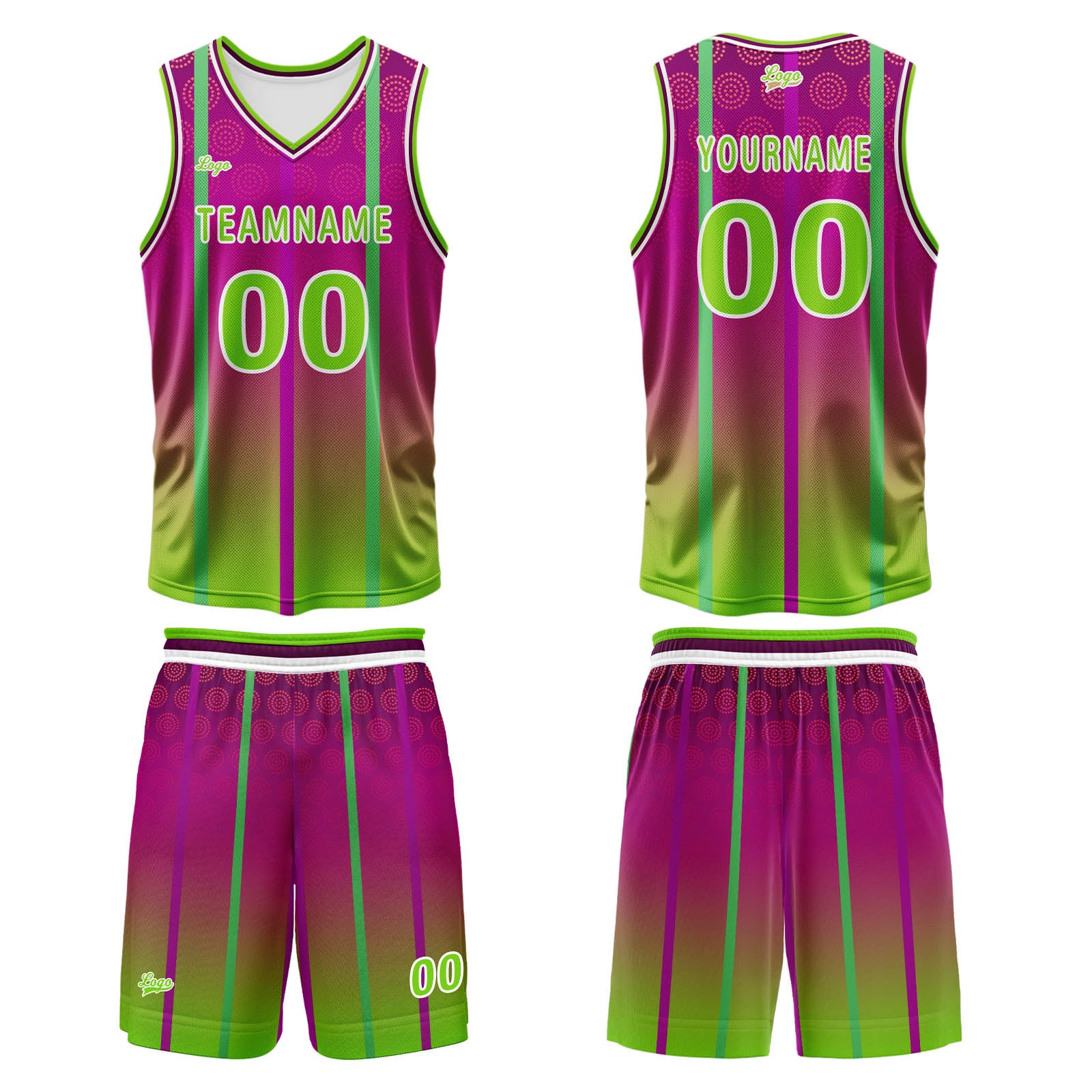 Custom Purple Green Basketball Jersey Uniform Suit Printed Your Logo Name Number enthsush
