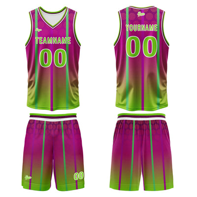 Custom Purple Green Basketball Jersey Uniform Suit Printed Your Logo Name Number enthsush