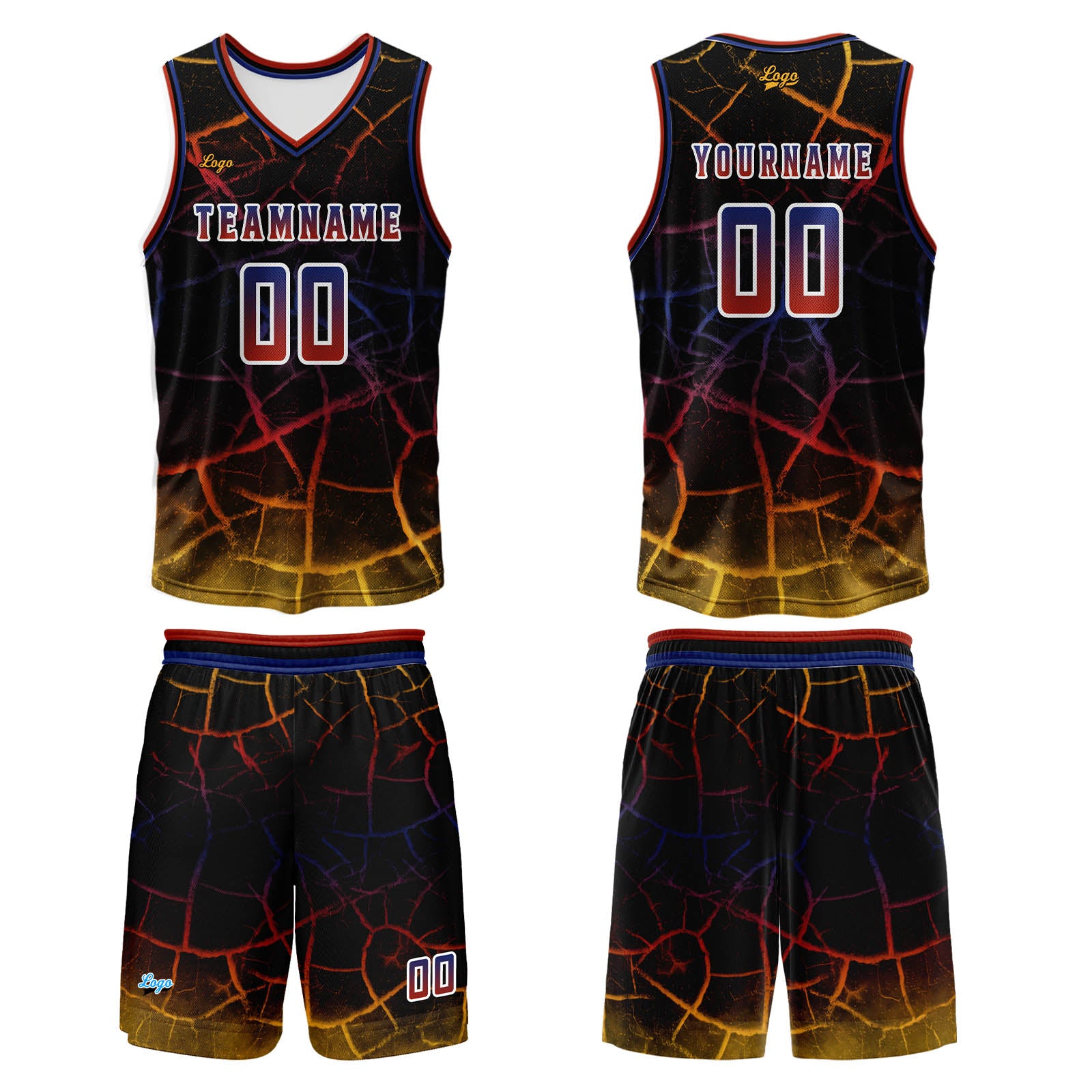 Custom Red Yellow Basketball Jersey Uniform Suit Printed Your Logo Name Number enthsush