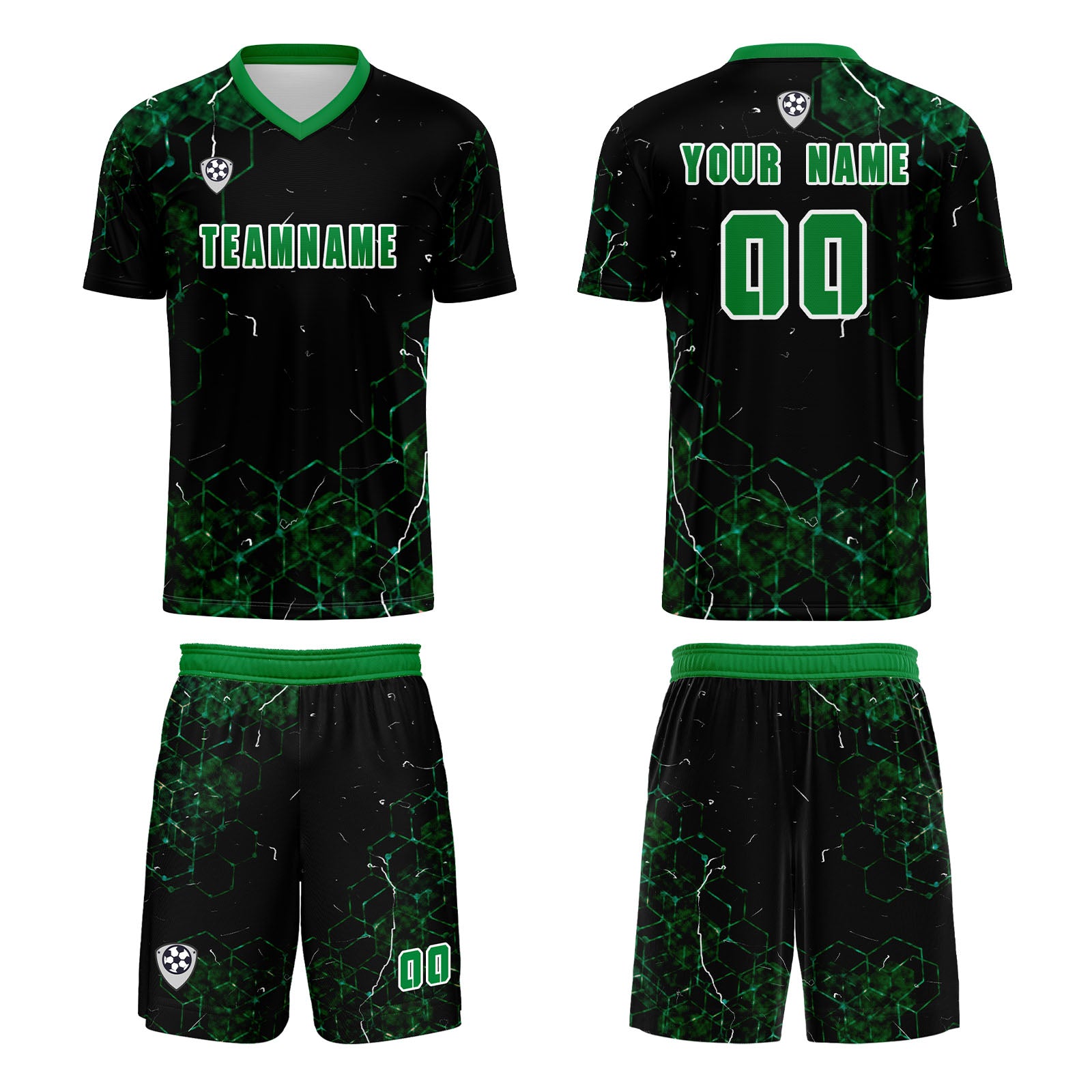 Custom Green Jerseys for Men Women Personalized Soccer Uniforms for Adult and Kid enthsush