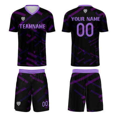 Custom Black Purple Jerseys for Men Women Personalized Soccer Uniforms for Adult and Kid enthsush