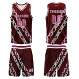 Custom Pink Red Basketball Jersey Uniform Suit Printed Your Logo Name Number