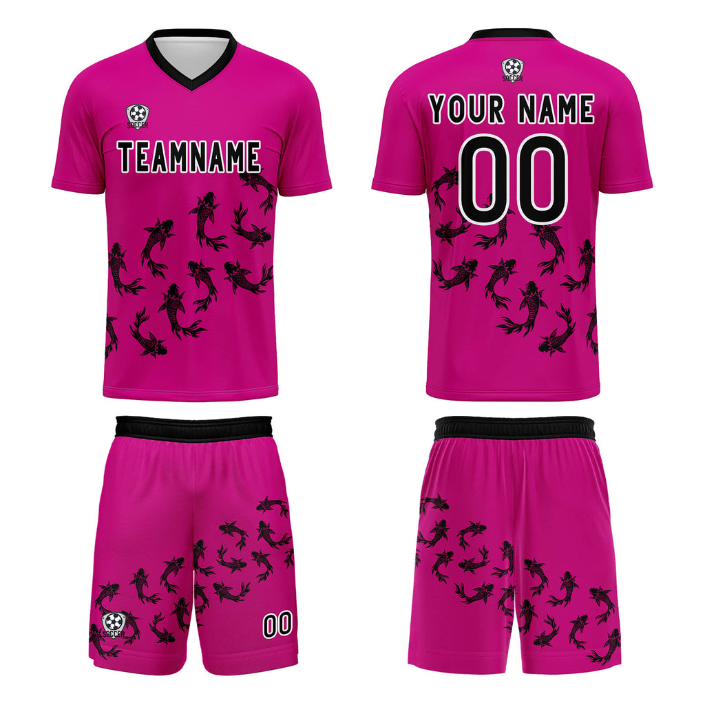 Custom Rose Purple Jerseys for Men Women Personalized Soccer Uniforms for Adult and Kid enthsush