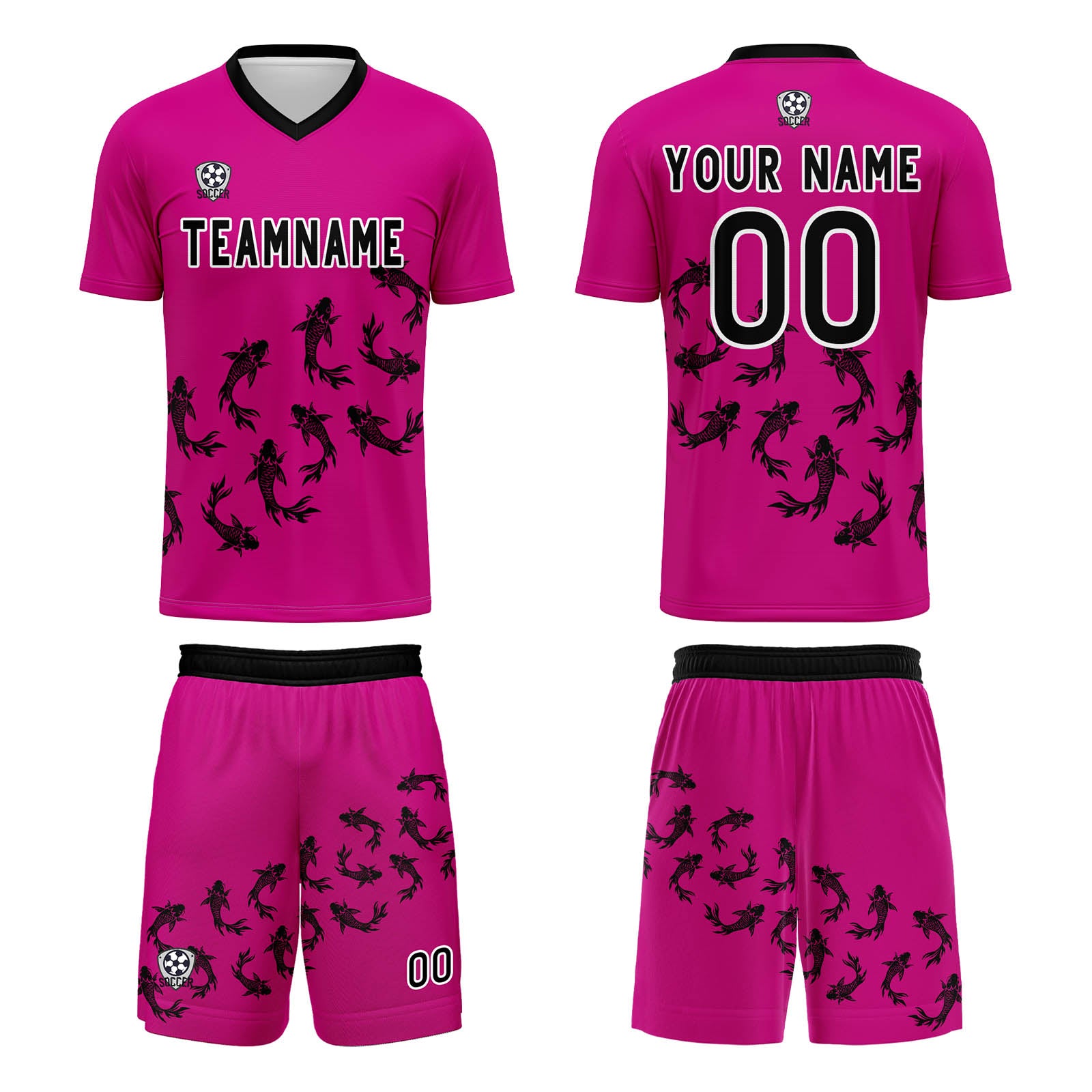 Custom Rose Purple Jerseys for Men Women Personalized Soccer Uniforms for Adult and Kid enthsush