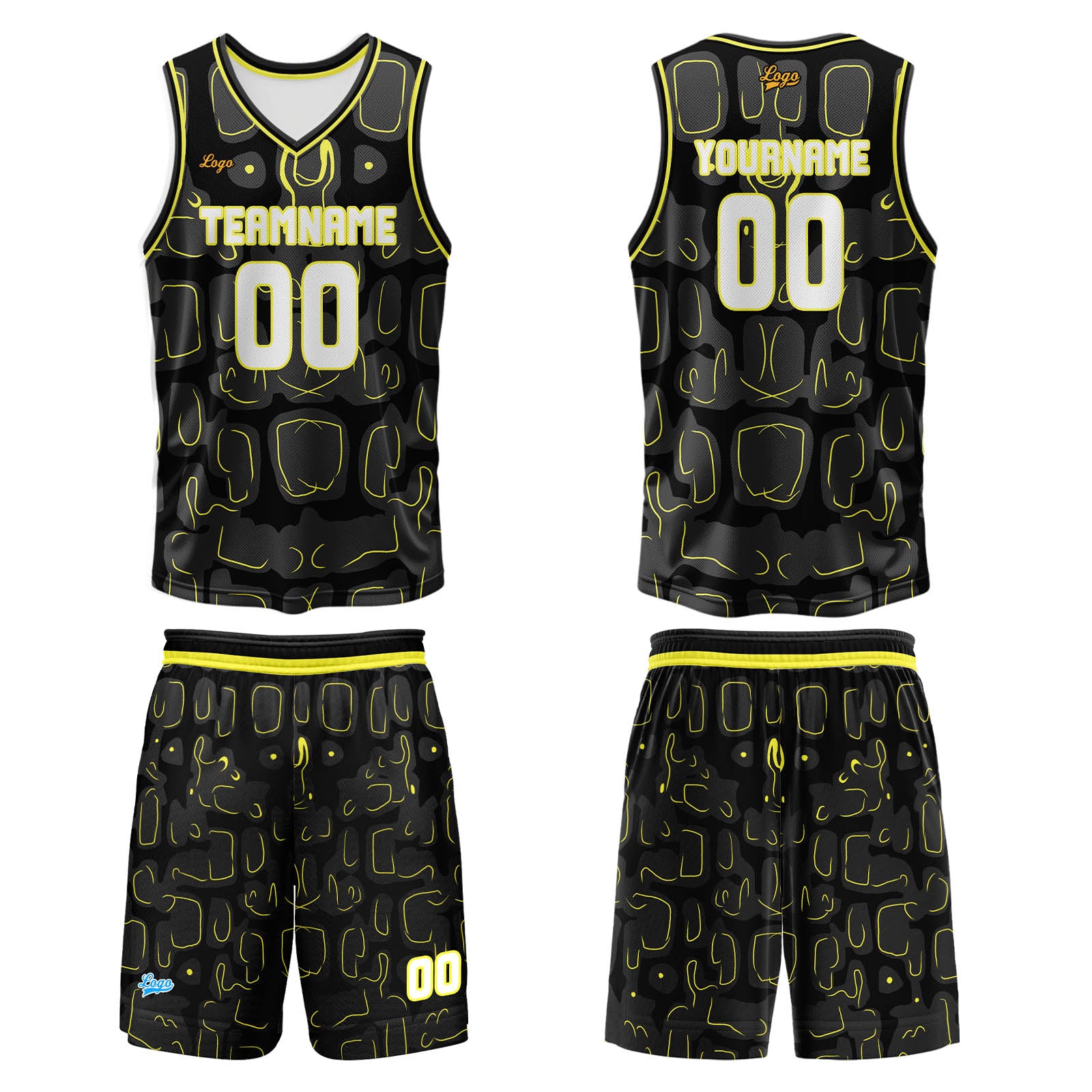 Custom Lemon Yellow Basketball Jersey Uniform Suit Printed Your Logo Name Number enthsush