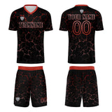 Custom Black Red Jerseys for Men Women Personalized Soccer Uniforms for Adult and Kid