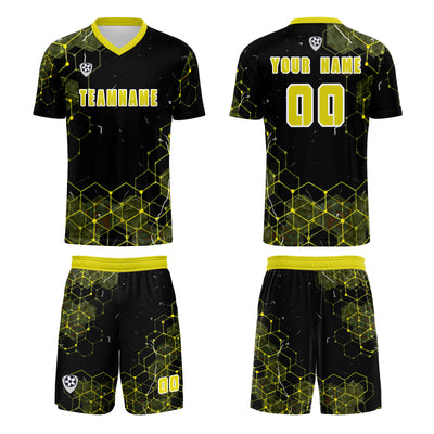 Custom Yellow Jerseys for Men Women Personalized Soccer Uniforms for Adult and Kid enthsush