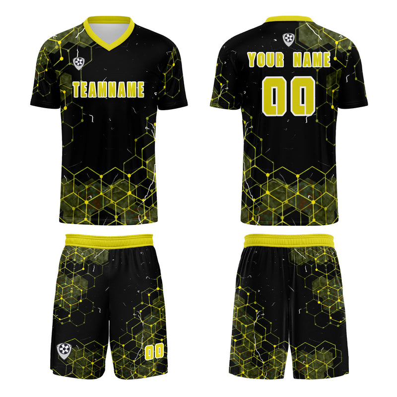Custom Yellow Jerseys for Men Women Personalized Soccer Uniforms for Adult and Kid