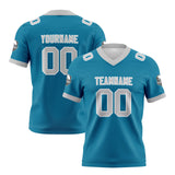 Custom Blue Grey Football Jersey Personalized Football Shirts for Men Women  Printed Team Name Number Logo