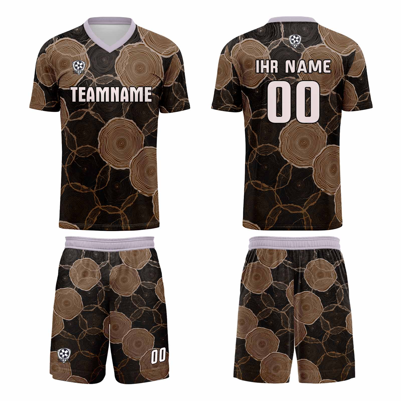 Custom Black Brown Jerseys for Men Women Personalized Soccer Uniforms for Adult and Kid enthsush