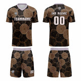 Custom Black Brown Jerseys for Men Women Personalized Soccer Uniforms for Adult and Kid