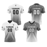 Custom Black White Football Jersey Personalized Gradient Football Shirts for Men Printed Team Name Number Logo