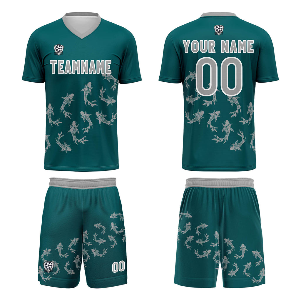 Custom Dark Green Jerseys for Men Women Personalized Soccer Uniforms for Adult and Kid enthsush