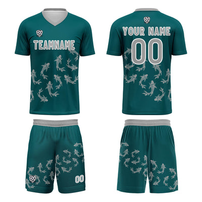 Custom Dark Green Jerseys for Men Women Personalized Soccer Uniforms for Adult and Kid enthsush