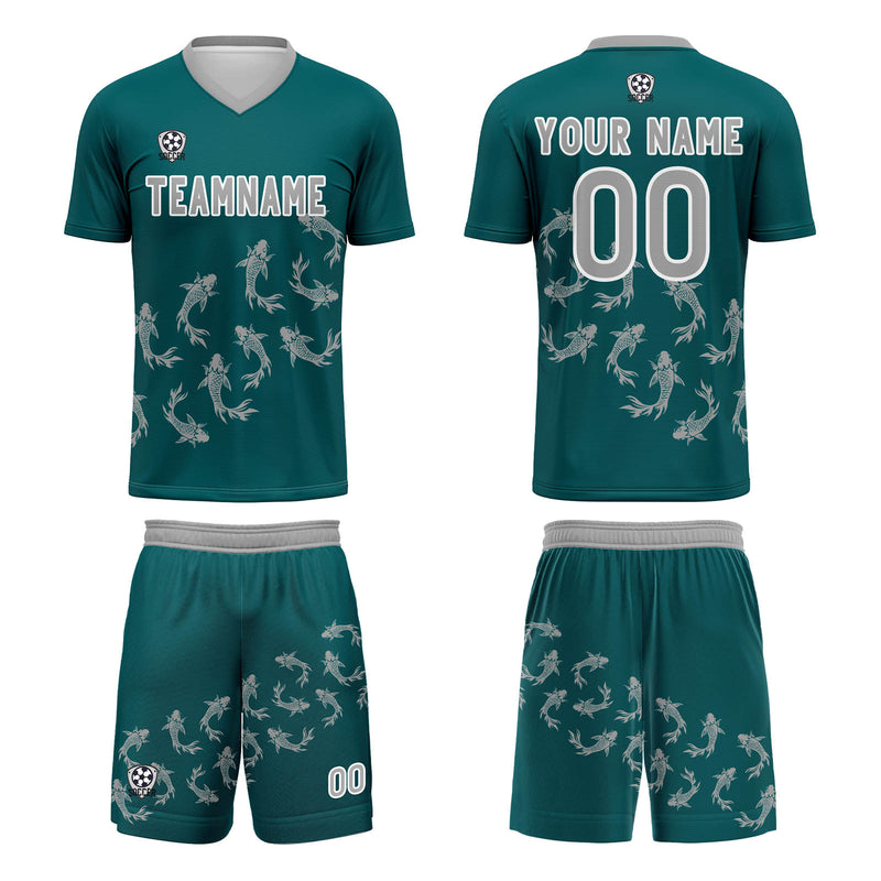 Custom Dark Green Jerseys for Men Women Personalized Soccer Uniforms for Adult and Kid