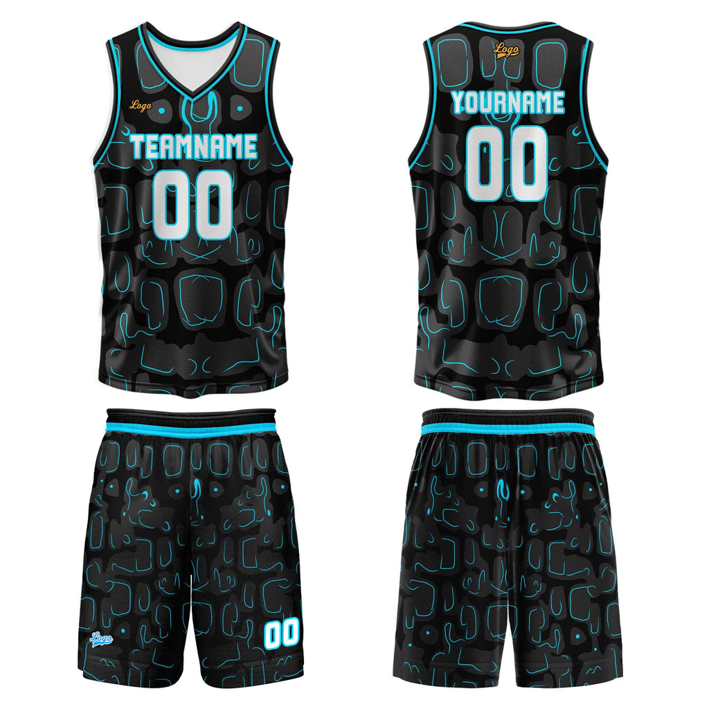 Custom Blue Basketball Jersey Uniform Suit Printed Your Logo Name Number enthsush