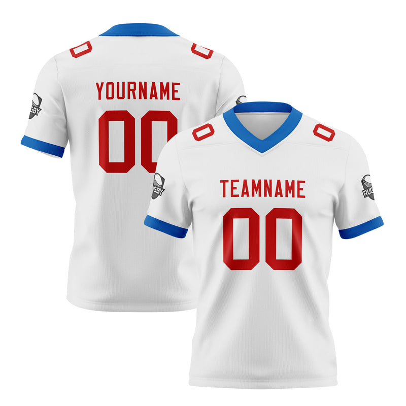 Custom White Pink Football Jersey Personalized Football Shirts for Men Women  Printed Team Name Number Logo