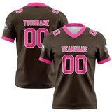 Custom Brown Pink Football Jersey Personalized Football Shirts for Men Women  Printed Team Name Number Logo