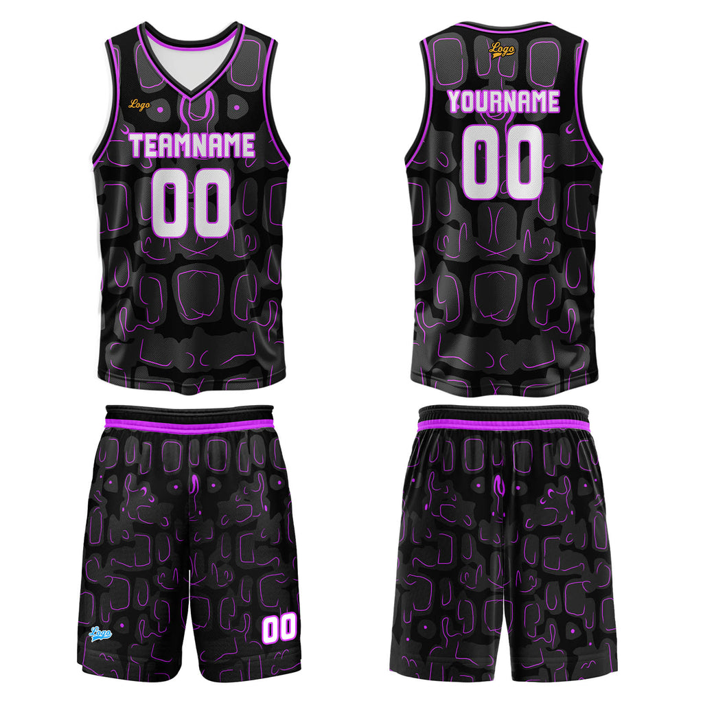 Custom Purple Basketball Jersey Uniform Suit Printed Your Logo Name Number enthsush