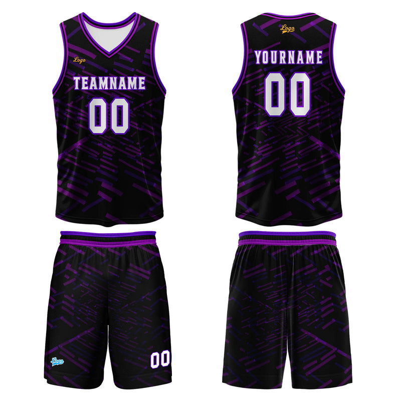 Custom Purple Basketball Jersey Uniform Suit Printed Your Logo Name Number