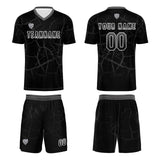 Custom Black Grey Jerseys for Men Women Personalized Soccer Uniforms for Adult and Kid