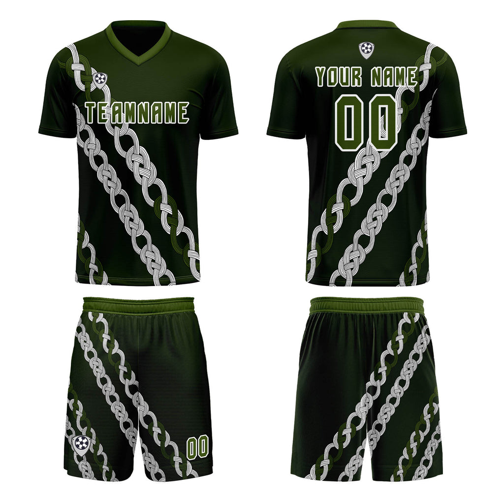 Custom Green Jerseys for Men Women Personalized Soccer Uniforms for Adult and Kid enthsush