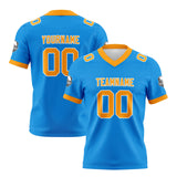 Custom Blue Orange Football Jersey Personalized Football Shirts for Men Women  Printed Team Name Number Logo