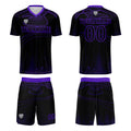 Custom Black Purple Soccer Jerseys for Men Women Personalized Soccer Uniforms for Adult and Kid enthsush