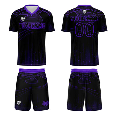 Custom Black Purple Soccer Jerseys for Men Women Personalized Soccer Uniforms for Adult and Kid enthsush